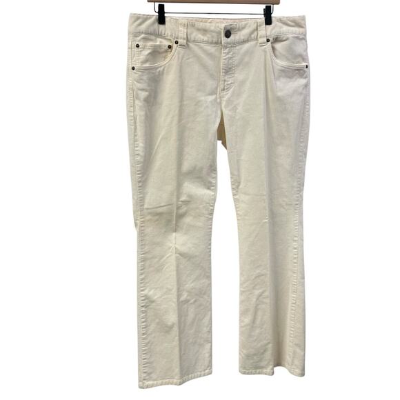 Tommy Hilfiger High Rise Corduroy Straight Leg Pants Womens 16 Off White… - Picture 1 of 16